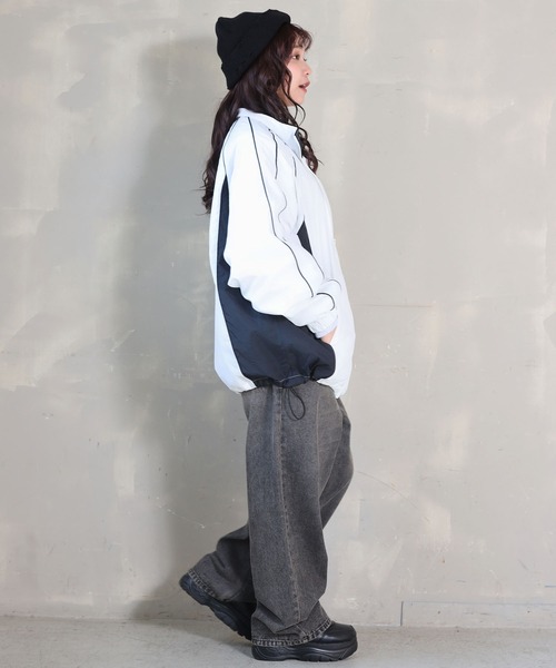 SPINNS（スピンズ）の「ストリート＆グランジ/ナイロンブルゾンジャケット パイピング（ナイロンジャケット・メンズ・ネイビー/オフホワイト/ブラック/ワイン・ONESIZE）」の14枚目の写真