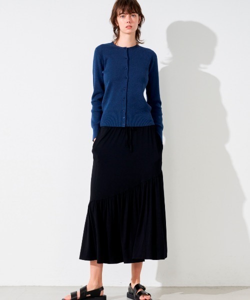 three dots（スリードッツ）の「コットンメランジ クルーネックカーディガン（カーディガン/ボレロ・レディース・キャメル/レッド系その他/ダークネイビー・MEDIUM/SMALL）」の12枚目の写真