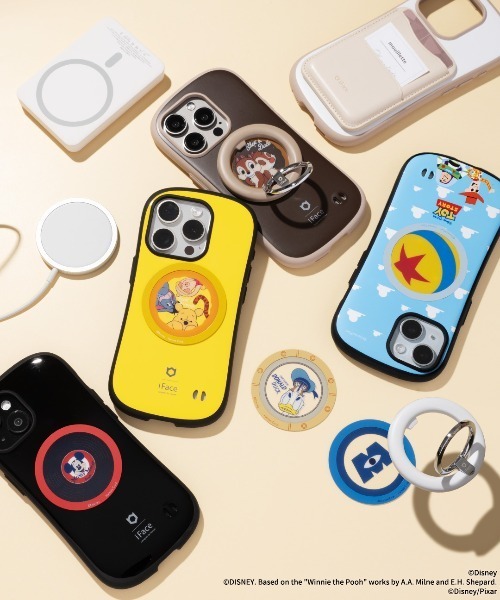 O-MENZ スマホスタンド 缶バッジ ステッカー ディズニー&ピクサーキャラクター MagSafe対応 メタルリングステッカー