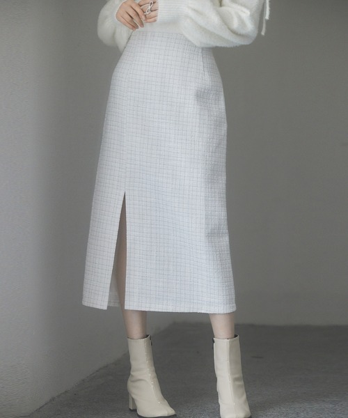 セール】スリット入りラメツイード生地スカート（スカート）｜SAISON