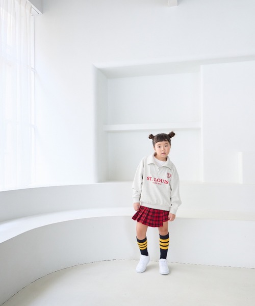 LOWRYS FARM（ローリーズファーム）の「アシメキルトプリーツスカート　150285（スカート・キッズ・ネイビー/レッド・150cm/140cm/130cm/120cm/110cm）」の15枚目の写真