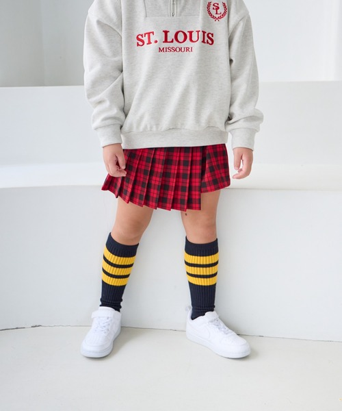 LOWRYS FARM（ローリーズファーム）の「アシメキルトプリーツスカート　150285（スカート・キッズ・ネイビー/レッド・150cm/140cm/130cm/120cm/110cm）」の18枚目の写真