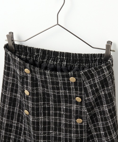 alotta（アロッタ）の「高見えツイードチェックフレアースカート（スカート・レディース・ホワイト/ブラック×ホワイト・M/L/LL/3L）」の9枚目の写真