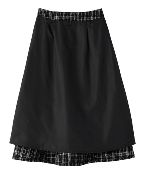 alotta（アロッタ）の「高見えツイードチェックフレアースカート（スカート・レディース・ホワイト/ブラック×ホワイト・M/L/LL/3L）」の10枚目の写真