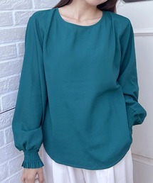 シャーリングスリーブ ジョーゼットブラウス