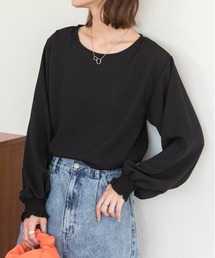 シャーリングスリーブ ジョーゼットブラウス