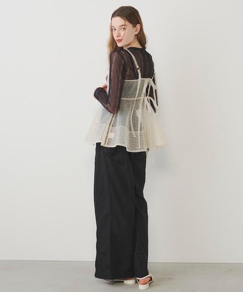 VIOLETTA(ヴィオレッタ)の「花柄ペプラムシアービスチェ(その他トップス・レディース・ベージュ/ブラック/ホワイト・FREE)」の17枚目の写真