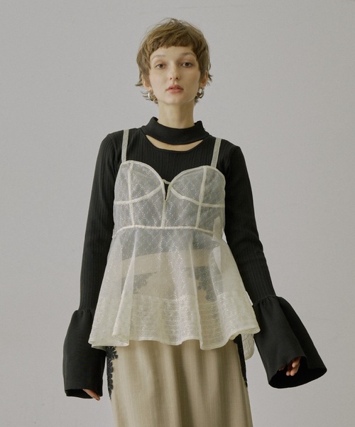 otonaciumシルクシアービスチェ、シルクシアーフレンチパフスリーブ