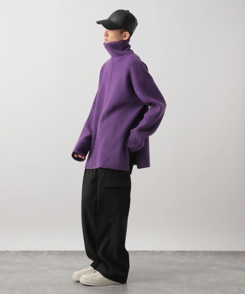STERNBERG(スタンバーグ)の「ウールカシミヤドライバーズニット(ニット/セーター・メンズ・パープル・MEDIUM)」の3枚目の写真