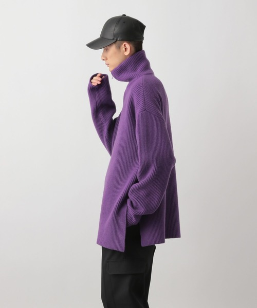 STERNBERG(スタンバーグ)の「ウールカシミヤドライバーズニット(ニット/セーター・メンズ・パープル・MEDIUM)」の6枚目の写真