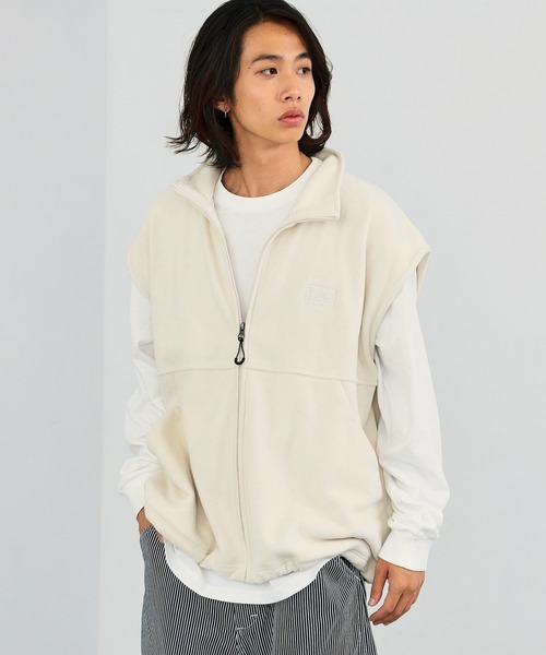 Lee（リー）の「フリース フルジップベスト（ベスト・メンズ・ホワイト/ブラック・SMALL/MEDIUM/LARGE）」の5枚目の写真