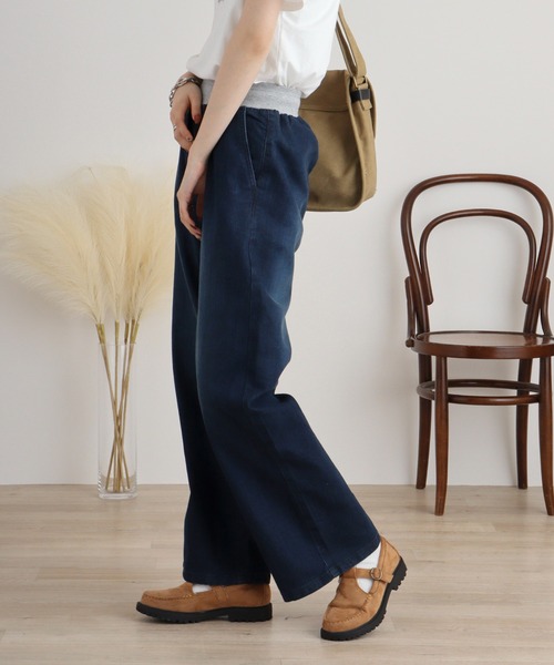 atONE(アットワン)の「ウエストリブワイドストレートデニムパンツ(デニムパンツ・レディース・ネイビー/ワンウォッシュ/ブルー・L/LL/3L/4L/M)」の19枚目の写真