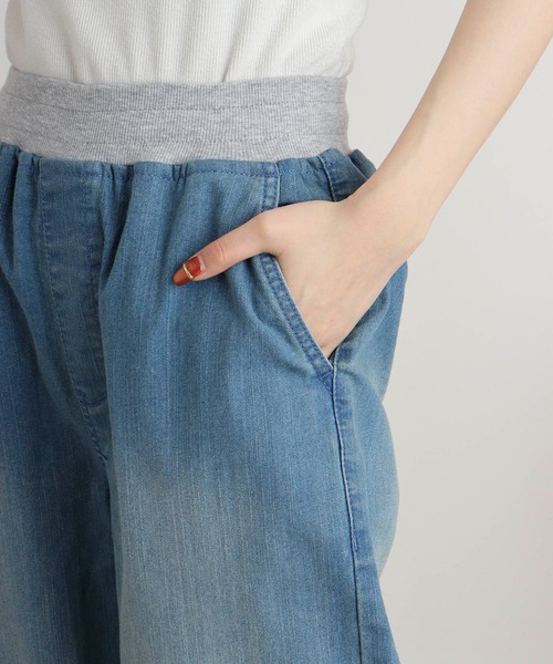 atONE(アットワン)の「ウエストリブワイドストレートデニムパンツ(デニムパンツ・レディース・ネイビー/ワンウォッシュ/ブルー・L/LL/3L/4L/M)」の17枚目の写真
