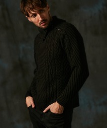 HIDEAWAYS NICOLE | ケーブル編み衿ファスナータートルネックニット(ニット/セーター)