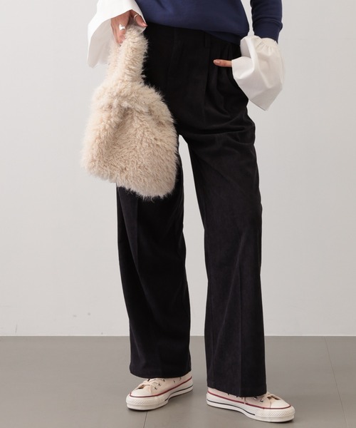 saloon(サルーン)の「SALOON(サルーン)/コーデュロイパンツ【手洗い可】(スラックス・レディース・ブラウン/ピンク/ネイビー・SMALL/MEDIUM)」の3枚目の写真