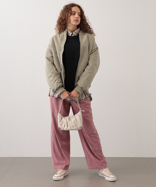 saloon(サルーン)の「SALOON(サルーン)/コーデュロイパンツ【手洗い可】(スラックス・レディース・ブラウン/ピンク/ネイビー・SMALL/MEDIUM)」の4枚目の写真