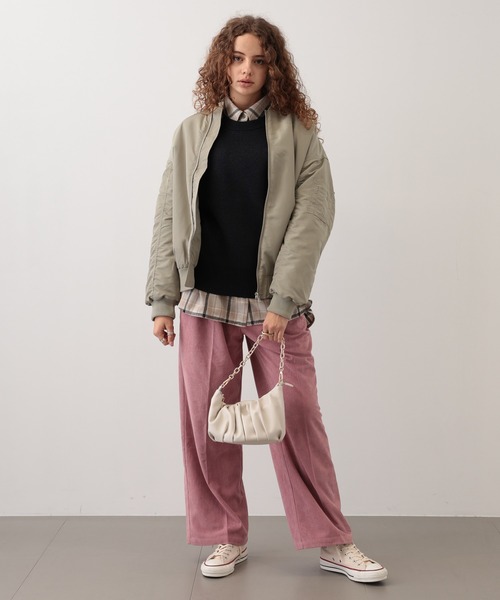 saloon(サルーン)の「SALOON(サルーン)/コーデュロイパンツ【手洗い可】(スラックス・レディース・ブラウン/ピンク/ネイビー・SMALL/MEDIUM)」の7枚目の写真