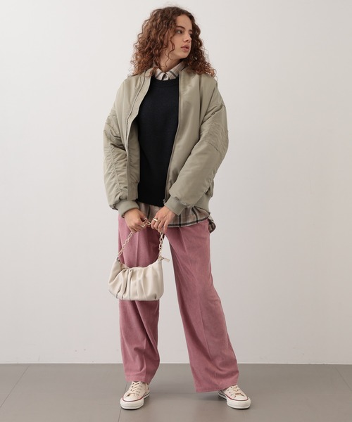 saloon(サルーン)の「SALOON(サルーン)/コーデュロイパンツ【手洗い可】(スラックス・レディース・ブラウン/ピンク/ネイビー・SMALL/MEDIUM)」の8枚目の写真