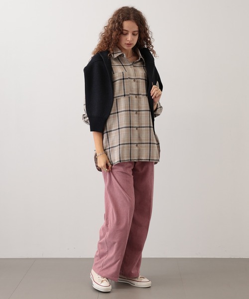 saloon(サルーン)の「SALOON(サルーン)/コーデュロイパンツ【手洗い可】(スラックス・レディース・ブラウン/ピンク/ネイビー・SMALL/MEDIUM)」の12枚目の写真