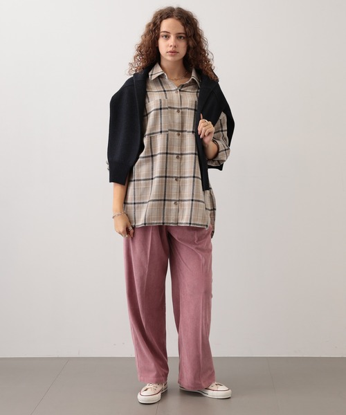 saloon(サルーン)の「SALOON(サルーン)/コーデュロイパンツ【手洗い可】(スラックス・レディース・ブラウン/ピンク/ネイビー・SMALL/MEDIUM)」の13枚目の写真