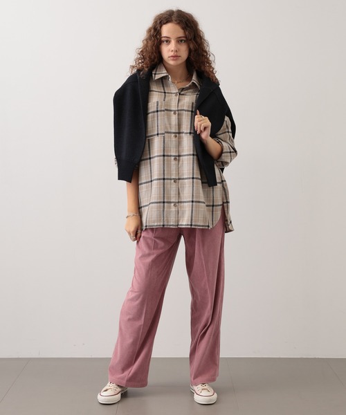 saloon(サルーン)の「SALOON(サルーン)/コーデュロイパンツ【手洗い可】(スラックス・レディース・ブラウン/ピンク/ネイビー・SMALL/MEDIUM)」の14枚目の写真