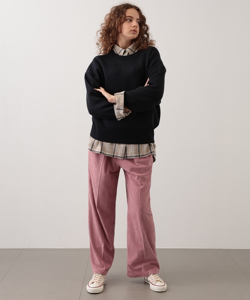 saloon(サルーン)の「SALOON(サルーン)/コーデュロイパンツ【手洗い可】(スラックス・レディース・ブラウン/ピンク/ネイビー・SMALL/MEDIUM)」の9枚目の写真