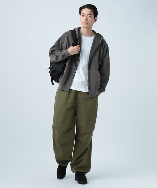 BAYFLOW(ベイフロー)の「LIVELY ZIPスウェットパーカー(パーカー・メンズ・チャコール/オフホワイト・LARGE/MEDIUM)」の4枚目の写真