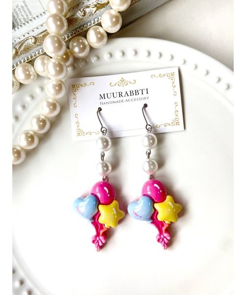 tone(トーン)の「【MUURABBTI】ファンシーバルーンピアス(MA)(ピアス(両耳用)・レディース・ピンク系その他2/ピンク系その他/ブルー・FREE)」の1枚目の写真