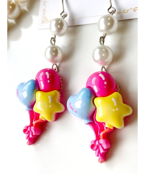 tone(トーン)の「【MUURABBTI】ファンシーバルーンピアス(MA)(ピアス(両耳用)・レディース・ピンク系その他2/ピンク系その他/ブルー・FREE)」の7枚目の写真