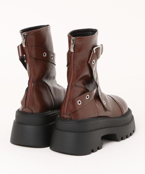 HALEY PESCA（ヘーリーペスカ）の「HALEY PESCA/厚底　ベルテッドエンジニアブーツ（ブーツ・レディース・ブラウン/アイボリー/ブラック・38/40/36）」の16枚目の写真