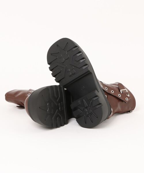 HALEY PESCA（ヘーリーペスカ）の「HALEY PESCA/厚底　ベルテッドエンジニアブーツ（ブーツ・レディース・ブラウン/アイボリー/ブラック・38/40/36）」の17枚目の写真