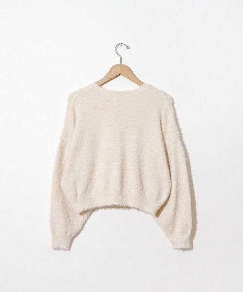 flower（フラワー）の「トゥウィンクルシャギーニット（ニット/セーター・レディース・ブルー/ピンク/アイボリー・FREE）」の6枚目の写真