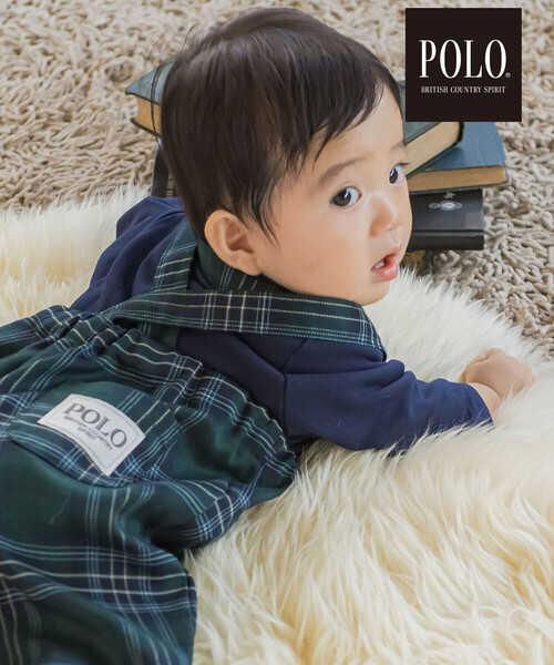 SLAP SLIP BABY（スラップスリップベビー）の「【POLO BCS(ポロ・ビーシーエス)×SLAP SLIPコラボ】【お揃い】チェック襟付きシャツ+おしりポケットサロペット2点セット(70~80cm)（ロンパース・キッズ・グリーン系その他/レッド系その他・70cm/80ｃｍ）」の19枚目の写真