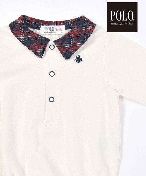 SLAP SLIP BABY（スラップスリップベビー）の「【POLO BCS(ポロ・ビーシーエス)×SLAP SLIPコラボ】【お揃い】チェック襟付きシャツ+おしりポケットサロペット2点セット(70~80cm)（ロンパース・キッズ・グリーン系その他/レッド系その他・70cm/80ｃｍ）」の13枚目の写真