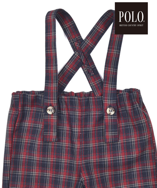 SLAP SLIP BABY（スラップスリップベビー）の「【POLO BCS(ポロ・ビーシーエス)×SLAP SLIPコラボ】【お揃い】チェック襟付きシャツ+おしりポケットサロペット2点セット(70~80cm)（ロンパース・キッズ・グリーン系その他/レッド系その他・70cm/80ｃｍ）」の16枚目の写真