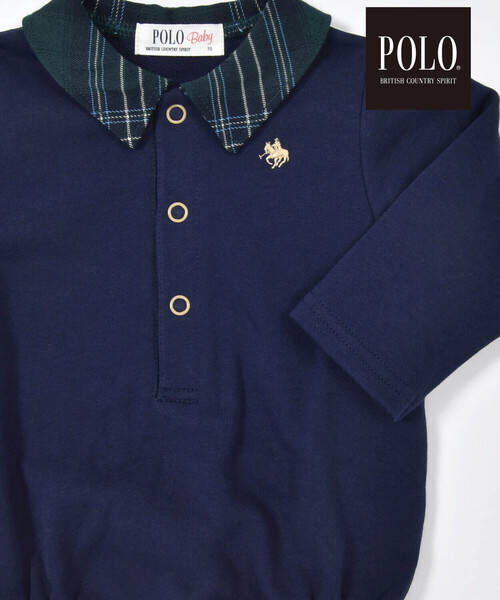 SLAP SLIP BABY（スラップスリップベビー）の「【POLO BCS(ポロ・ビーシーエス)×SLAP SLIPコラボ】【お揃い】チェック襟付きシャツ+おしりポケットサロペット2点セット(70~80cm)（ロンパース・キッズ・グリーン系その他/レッド系その他・70cm/80ｃｍ）」の10枚目の写真