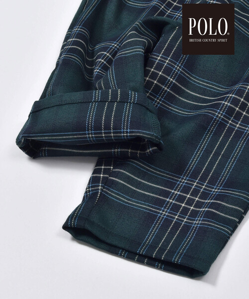 SLAP SLIP BABY（スラップスリップベビー）の「【POLO BCS(ポロ・ビーシーエス)×SLAP SLIPコラボ】【お揃い】チェック襟付きシャツ+おしりポケットサロペット2点セット(70~80cm)（ロンパース・キッズ・グリーン系その他/レッド系その他・70cm/80ｃｍ）」の5枚目の写真