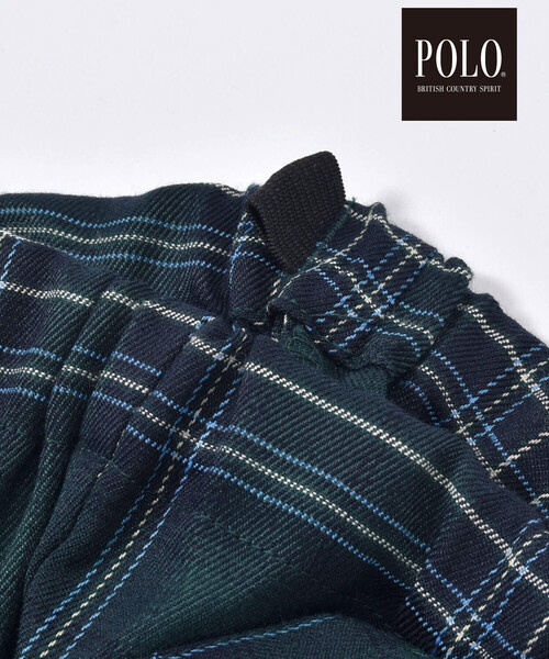 SLAP SLIP BABY（スラップスリップベビー）の「【POLO BCS(ポロ・ビーシーエス)×SLAP SLIPコラボ】【お揃い】チェック襟付きシャツ+おしりポケットサロペット2点セット(70~80cm)（ロンパース・キッズ・グリーン系その他/レッド系その他・70cm/80ｃｍ）」の6枚目の写真