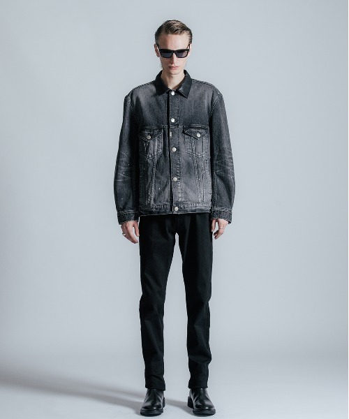 ジャケット・アウター BORN FREE II SELVEDGE GARAGE USED JACKET BORN FREE GARAGE USED SELVEDGE STRETCH DENIM JACKET / BORN FREE