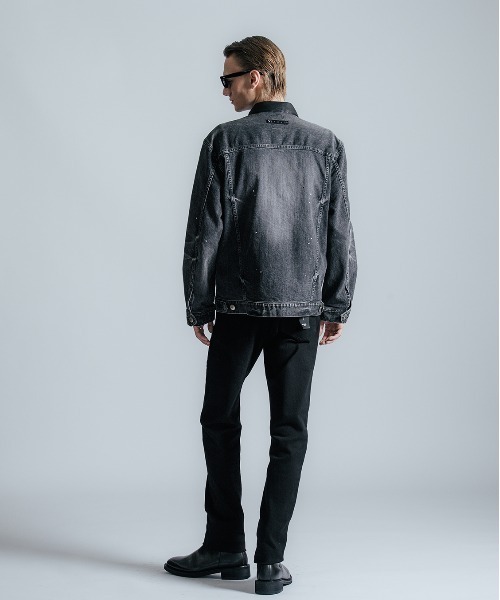 セール】BORN FREE GARAGE USED SELVEDGE STRETCH DENIM JACKET / BORN