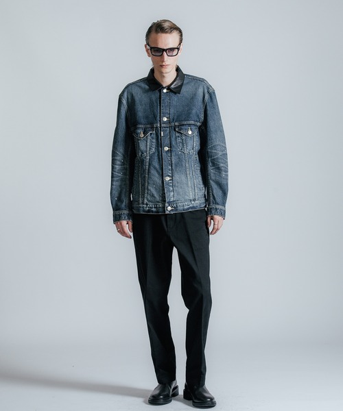BORN FREE GARAGE USED SELVEDGE STRETCH DENIM JACKET / BORN FREE