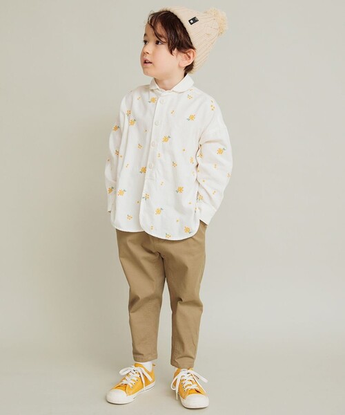 BRANSHES(ブランシェス)の「【おそろい】きんもくせい刺繍長袖シャツ(シャツ/ブラウス・キッズ・アイボリー/ネイビー・90/100/110/130/120/140/150/80)」の4枚目の写真