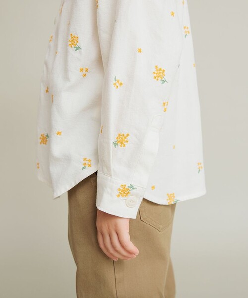 BRANSHES(ブランシェス)の「【おそろい】きんもくせい刺繍長袖シャツ(シャツ/ブラウス・キッズ・アイボリー/ネイビー・90/100/110/130/120/140/150/80)」の6枚目の写真