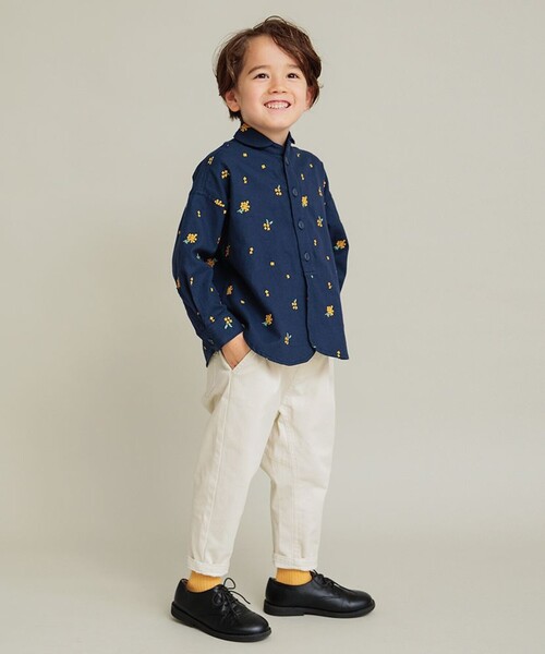 BRANSHES(ブランシェス)の「【おそろい】きんもくせい刺繍長袖シャツ(シャツ/ブラウス・キッズ・アイボリー/ネイビー・90/100/110/130/120/140/150/80)」の11枚目の写真