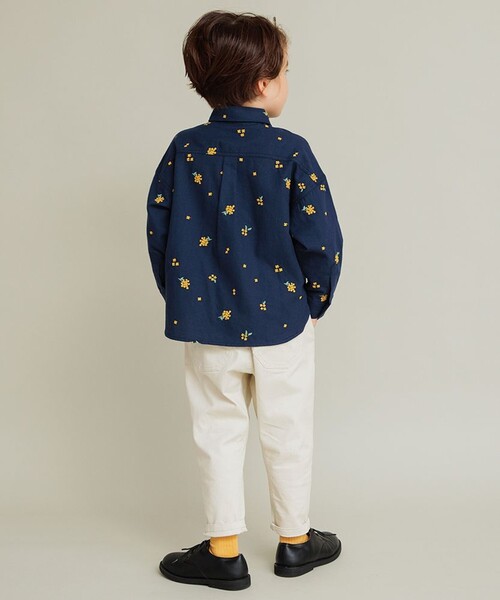BRANSHES(ブランシェス)の「【おそろい】きんもくせい刺繍長袖シャツ(シャツ/ブラウス・キッズ・アイボリー/ネイビー・90/100/110/130/120/140/150/80)」の12枚目の写真