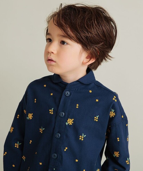 BRANSHES(ブランシェス)の「【おそろい】きんもくせい刺繍長袖シャツ(シャツ/ブラウス・キッズ・アイボリー/ネイビー・90/100/110/130/120/140/150/80)」の14枚目の写真