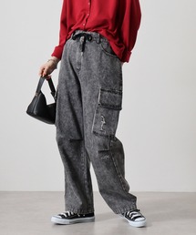 Damage repair denim cargo pants / ダメージリペア デニムカーゴパンツ unisex