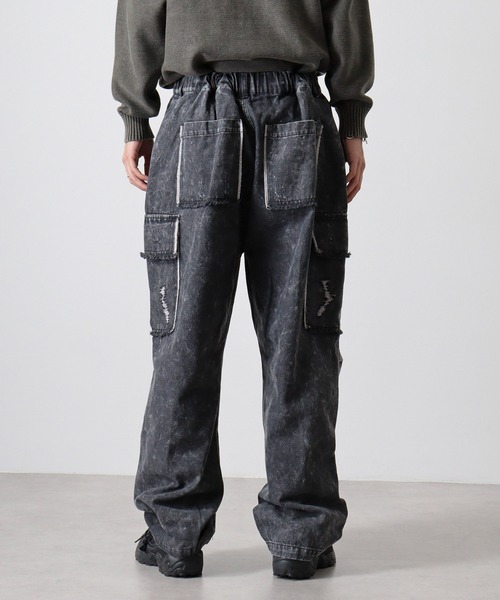 Damage repair denim cargo pants / ダメージリペア デニムカーゴ