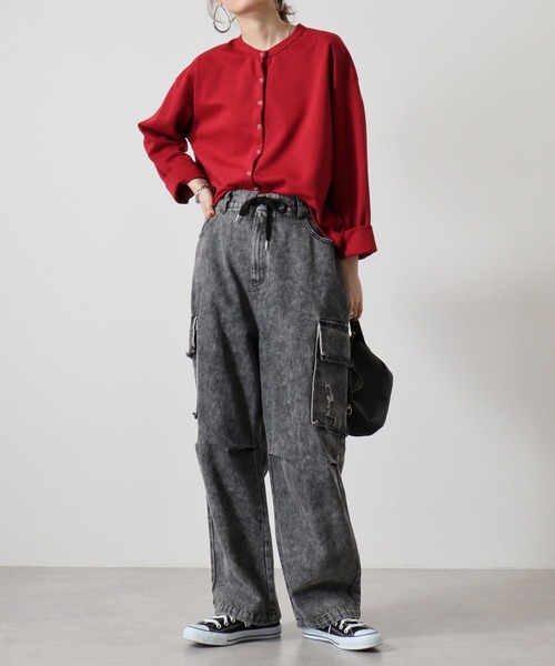 Damage repair denim cargo pants / ダメージリペア デニムカーゴ