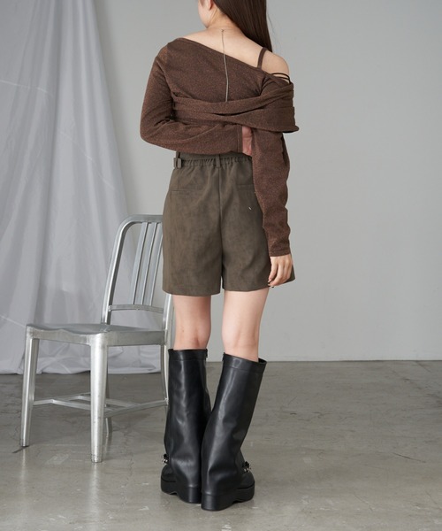 RAY CASSIN（レイカズン）の「レザーハーフパンツ（その他パンツ・レディース・ブラウン/ブラック/ブラウン系その他2・FREE）」の12枚目の写真